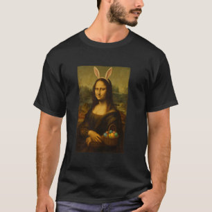 Mona Lisa Bunny Ears Easter Basket Funny Art Parod T-Shirt