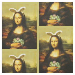 Mona Lisa Bunny Ears Easter Fabric