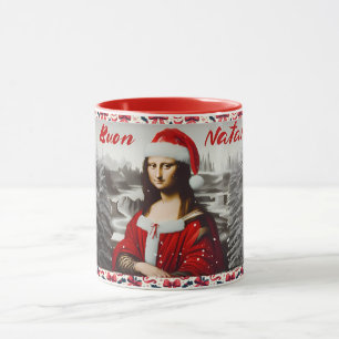 Mona Lisa Buon Natale Christmas Classic Mug, 11 oz Mug