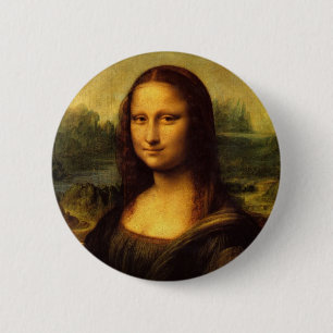 Mona Lisa by Leonardo Da Vinci 6 Cm Round Badge