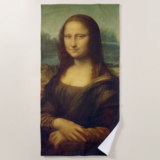 Mona Lisa By Leonardo Da Vinci Beach Towel (Front)