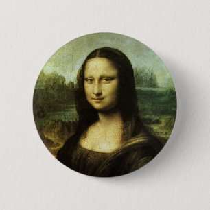 Mona Lisa by Leonardo da Vinci, Renaissance Art 6 Cm Round Badge