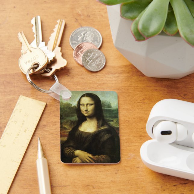 Mona Lisa by Leonardo da Vinci, Renaissance Art Key Ring (Desk)