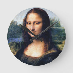 Mona Lisa by Leonardo da Vinci Round Clock