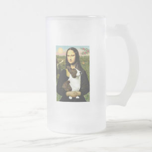 Mona Lisa - Cardigan Welsh Corgi Frosted Glass Beer Mug
