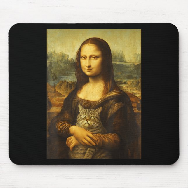 Mona Lisa Cat For Kitty Lovers  Mouse Mat (Front)
