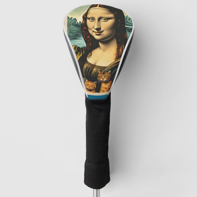 Mona Lisa cat golf head cover (Front)