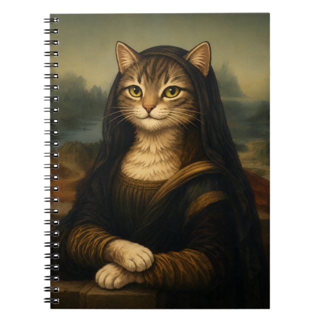 Mona Lisa Cat Parody Renaissance Art Notebook (Front)