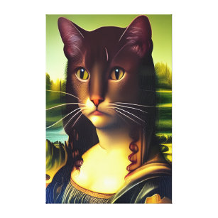 Mona Lisa Cat Portrait Canvas Print