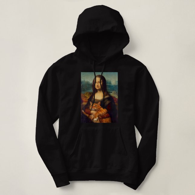 Mona Lisa + Cat T-Shirt T-Shirt Hoodie (Design Front)