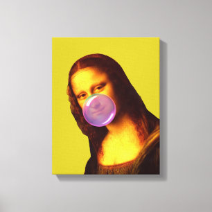 Mona Lisa Chewing gum Bubble Canvas Print