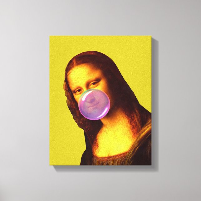 Mona Lisa Chewing gum Bubble Canvas Print (Front)