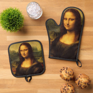 Mona Lisa classic art  Oven Mitt & Pot Holder Set