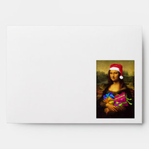 Mona Lisa Comes As Santa Claus Envelopes