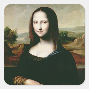 Mona Lisa, copy of the painting by Leonardo da Vin Square Sticker