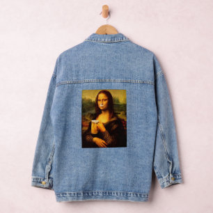 Mona Lisa drinking beer Beer lover Denim Jacket