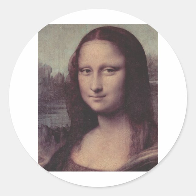 Mona Lisa Face Classic Round Sticker (Front)