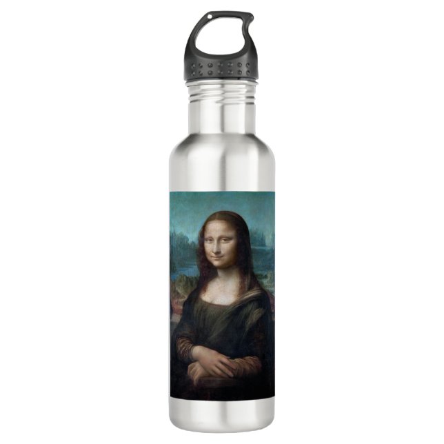 Mona Lisa Famous Visual Arts Leonardo da Vinci Pai 710 Ml Water Bottle (Front)