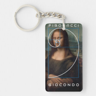 Mona Lisa Fibonacci Spiral Gold Ratio Key Ring