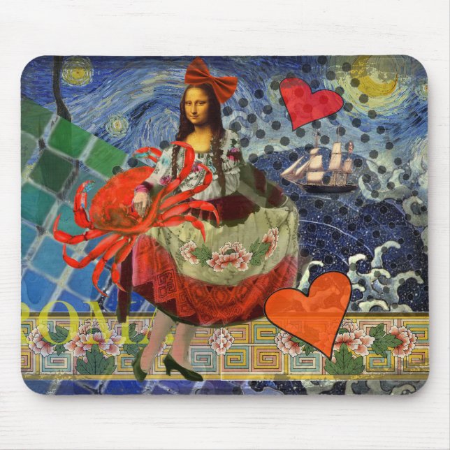 Mona Lisa Fun Zodiac Whimsical  Mouse Mat (Front)