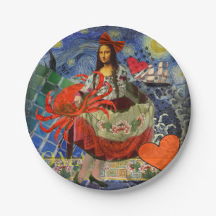 Mona Lisa Fun Zodiac Whimsical  Paper Plate