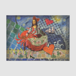 Mona Lisa Fun Zodiac Whimsical Tissue Paper