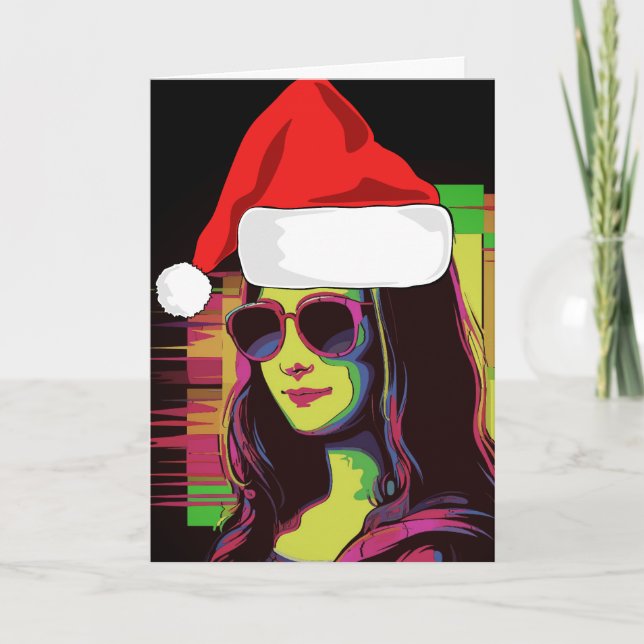 MONA LISA FUNNY CHRISTMAS Greeting Card (Front)