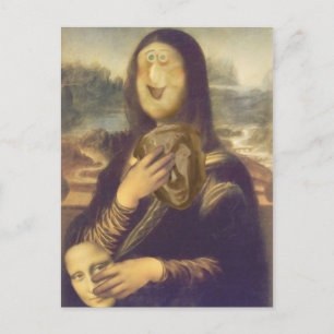 Mona Lisa Funny Face Postcard