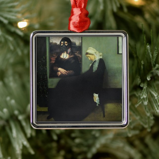 Mona Lisa Gassed Whistler's Mother Metal Tree Decoration (Tree)