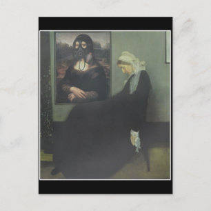 Mona Lisa Gassed Whistler's Mother Postcard