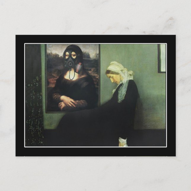 Mona Lisa Gassed Whistler's Mother Postcard (Front)