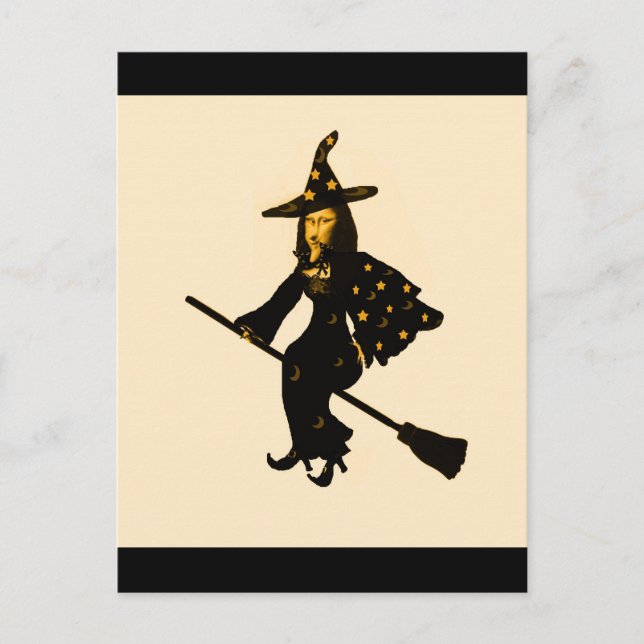 "Mona Lisa goes to Halloween Party"* Postcard (Front)