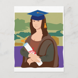 Mona Lisa Graduate Announcement Postcard