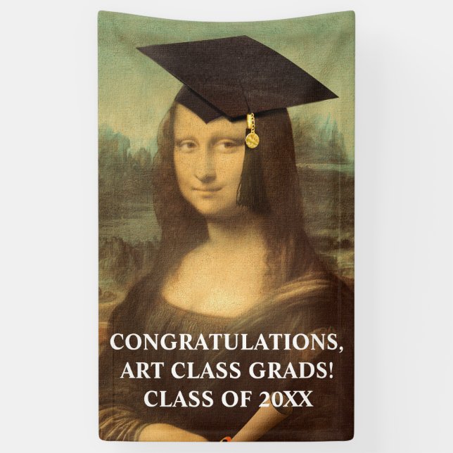 Mona Lisa Graduation Banner (Vertical)