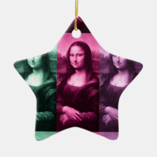 Mona Lisa Green Pink Purple Ceramic Tree Decoration