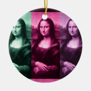 Mona Lisa Green Pink Purple Ceramic Tree Decoration