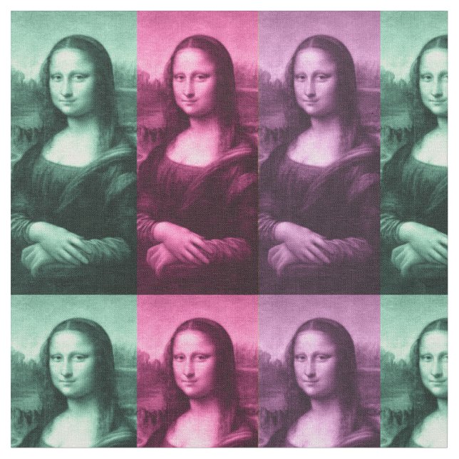 Mona Lisa Green Pink Purple Fabric (Close Up)