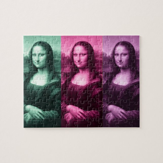 Mona Lisa Green Pink Purple Jigsaw Puzzle (Horizontal)
