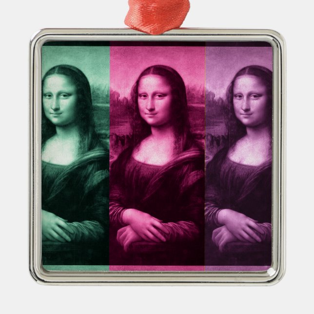 Mona Lisa Green Pink Purple Metal Tree Decoration (Front)
