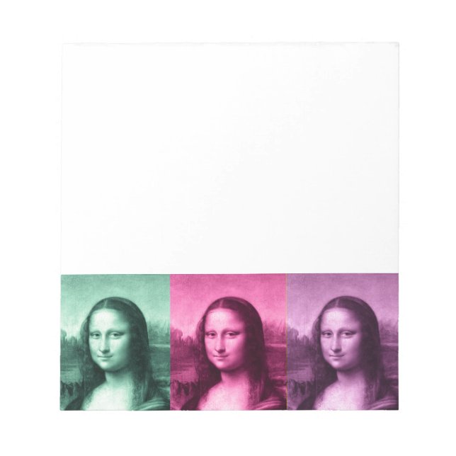 Mona Lisa Green Pink Purple Notepad (Front)