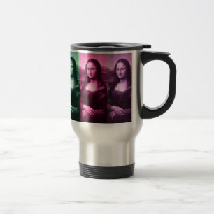 Mona Lisa Green Pink Purple Travel Mug