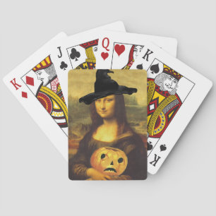 Mona Lisa Halloween Witch Fun Party Playing Cards