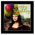 Mona Lisa Happy Birthday Party Hat Standing Photo Sculpture<br><div class="desc">Mona Lisa is ready to celebrate with party hat and balloons! ... ... ... ..A re-edit of the art of Leonardo da Vinci. (Mona Lisa)... .. ... ..At The *Spoofing The Arts* Store, you'll find re-edits (mostly parody) of famous fine art work. If you'd like to see more, please click...</div>