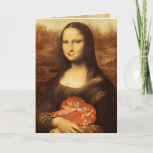 Mona Lisa Heart Valentine's Day Kiss Holiday Card