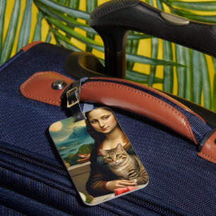 Mona Lisa &her cat - Summer vibes \ Luggage Tag