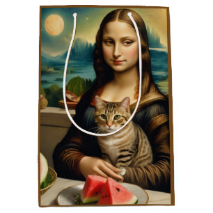 Mona Lisa &her cat - Summer vibes \ Medium Gift Bag