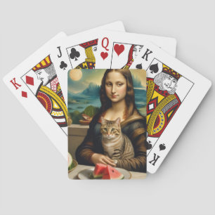 Mona Lisa &her cat - Summer vibes \ Playing Cards