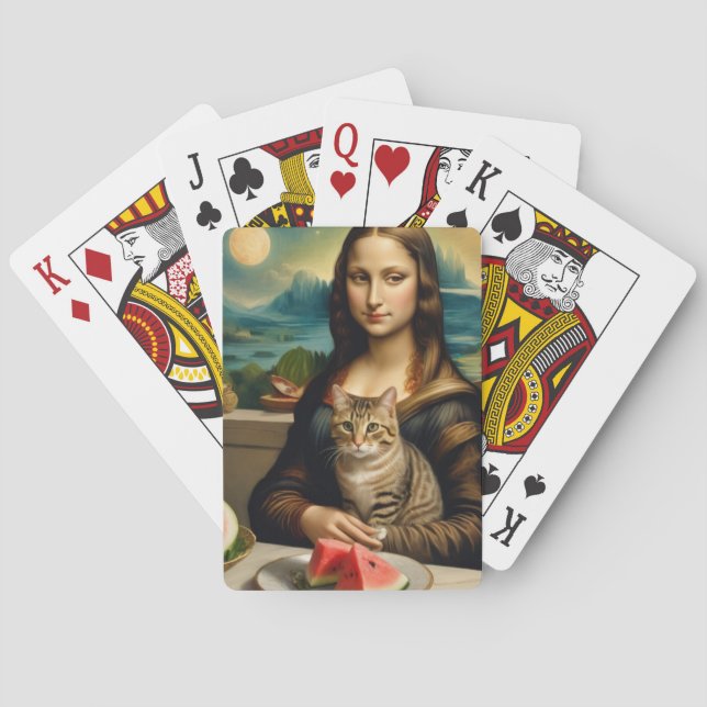 Mona Lisa &her cat  -  Summer vibes \ Playing Cards (Back)