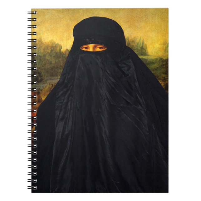 Mona Lisa Hidden Behind Burqa Notebook (Front)