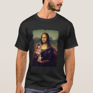 Mona Lisa Holding a Chihuahua Cute Dog Art Parody T-Shirt
